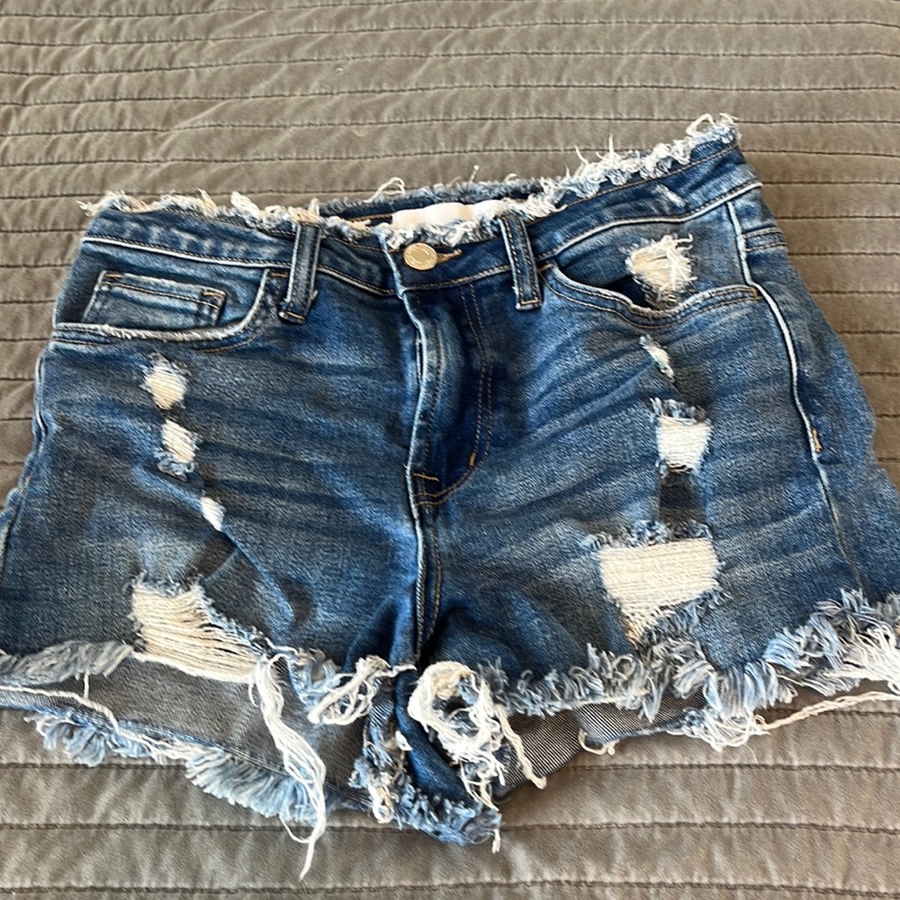 Ripped jean shorts
